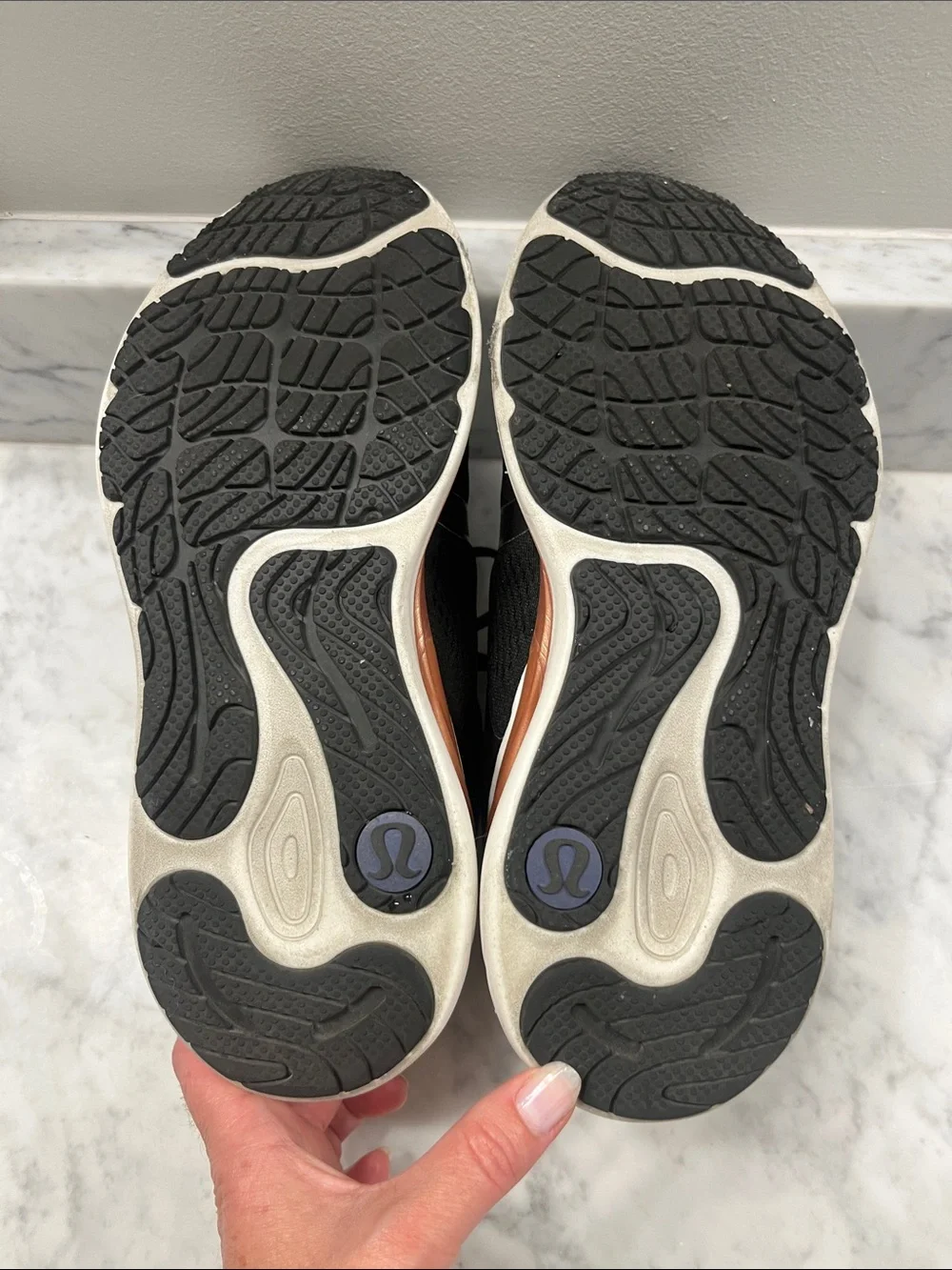 lululemon athletica Black and Rose Gold Women's Athletic Shoes